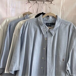 Ralph Lauren Blue / White Casual Button Down Shirt Cotton Blend Qty 4